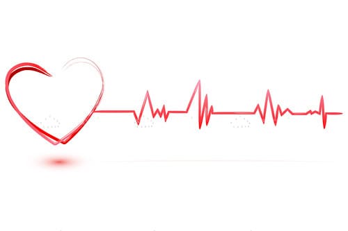 Abstract Heart with Cardiogram